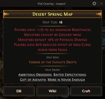 Inspect showing item with dangerous map mods